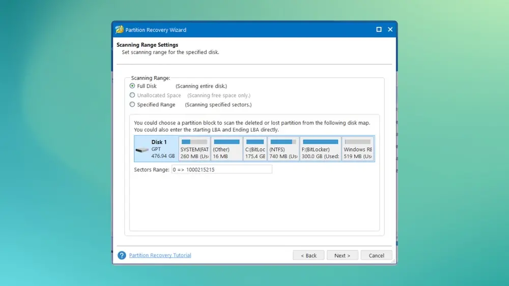 Partition recovery related software view